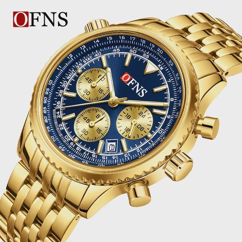 Men Watches Luxury Chronograph Date Waterproof Male Clock Steel Band Quartz Wristwatch
