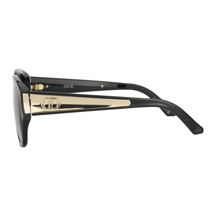 Dior Logo Frame Square Sunglasses Unisex sunglasses Black Gold DIORGLOW-S2F-10A1