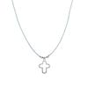 Collier - Luxenter - Croix - Argent 925 - Coton Bleu Clair - Or Jaune 18k