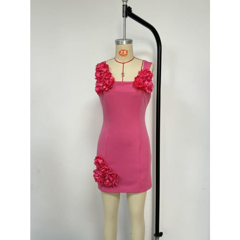 Damen Kurzkleid mit Blumenmuster, Spaghettiträgern, ärmellos, rückenfrei, A-Linie