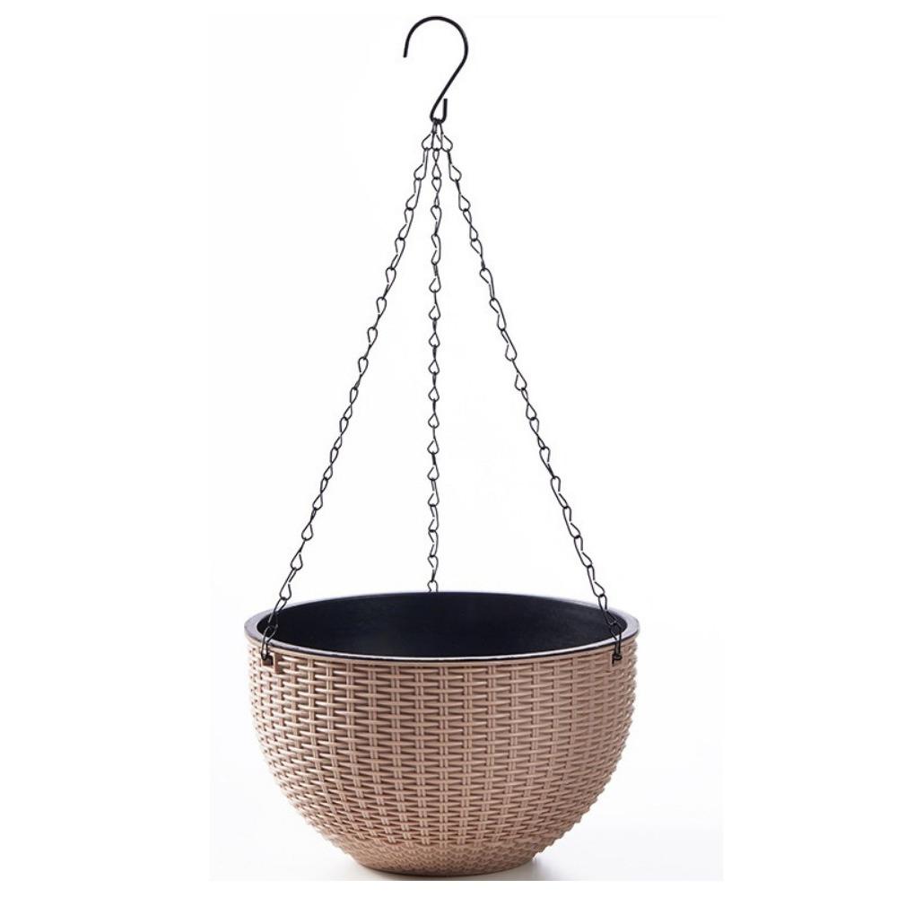 Plastic Imitation Rattan Hanging Pot European Style Macrame Plant Hanger  Garden
