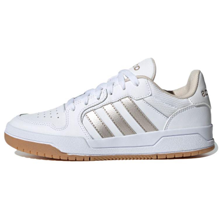 Adidas Neo Entrap Leather Comfortable Versatile Low-Top Skate Shoes Unisex Sneakers White Platinum FY5296