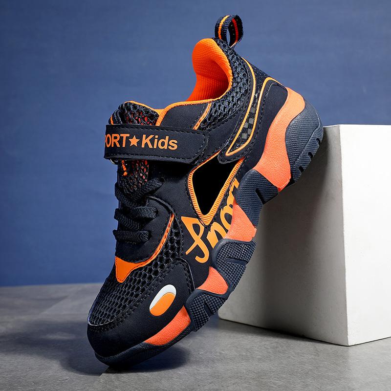 

Детские модные дышащие туфли на липучках с сетчатой рамкой, размер плюс, спортивная и досуговая обувь, сандалии для улицы 28-40 40 синий/оранжевый
