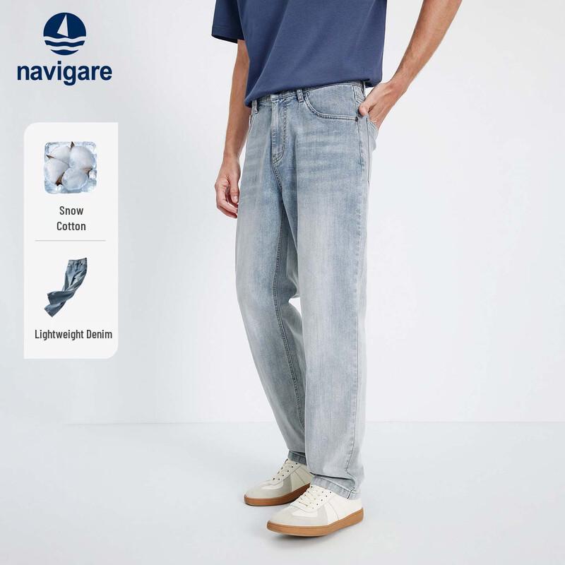 Navigare Men s Cool-Touch Straight-Leg Jeans 32