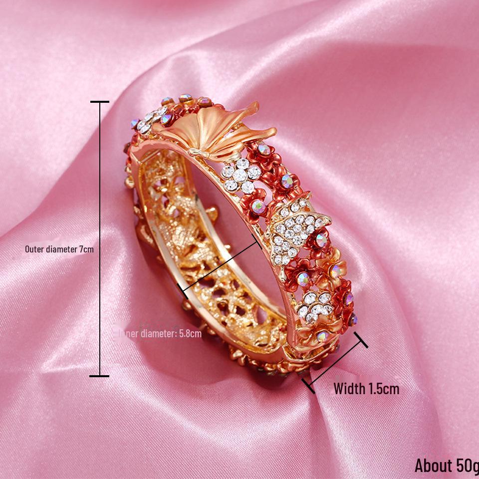 

Этнический стиль дворец роспись бабочка любовь цветок бриллиант открытый браслет модный аксессуар для женщин