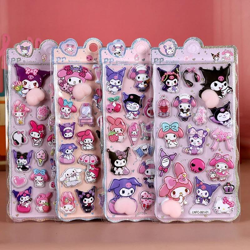 Kawaii Sanrio Happy Buttocks Stickers Cartoon Soft Pinched Children's Decompression 3D Bubble Sticker Phone Case Decoration