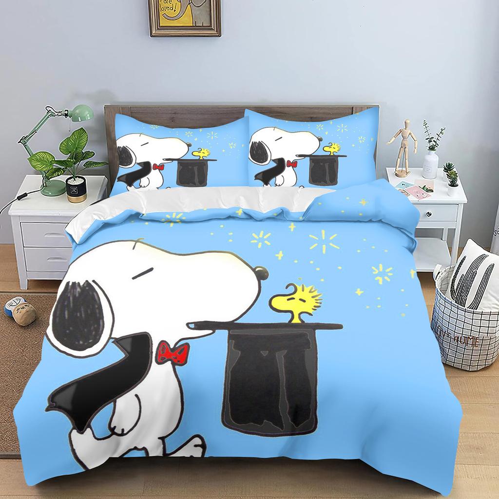 Snoopy Quilt Cover for Teen Kids Bedroom Skin-Friendly Breathable Cute Printed Comforter Warmth Bedding Cartoon New Design