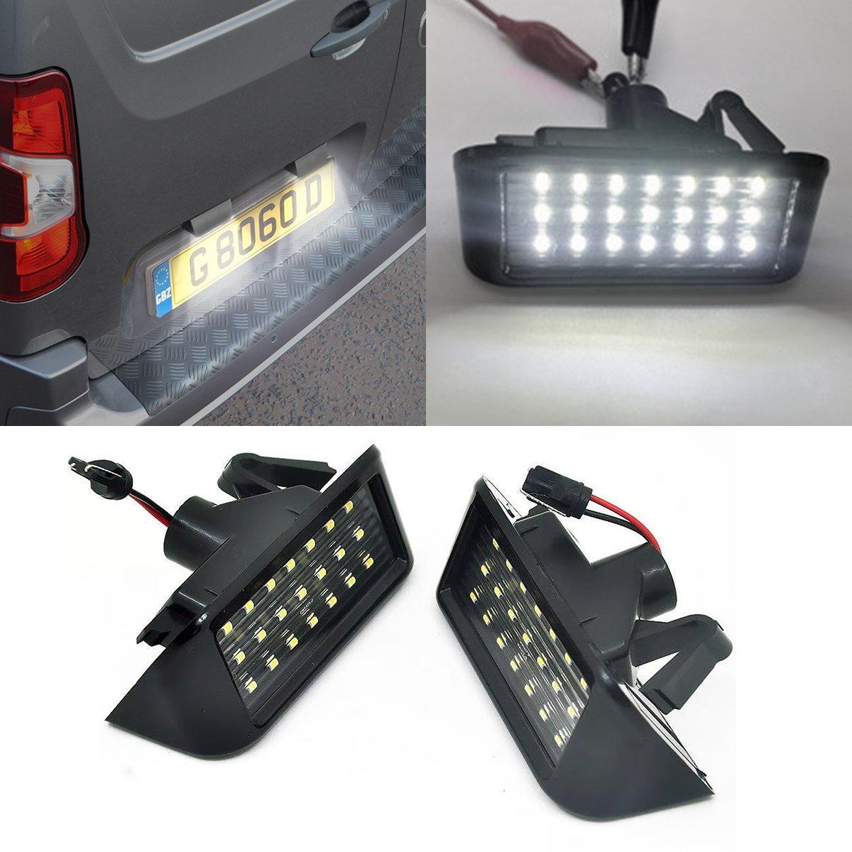 2pcs Rear LED Number License Plate Light Lamps 6000K White for Peugeot Expert Partner for Citroen Berlingo for Toyota for Fiat 2pcs