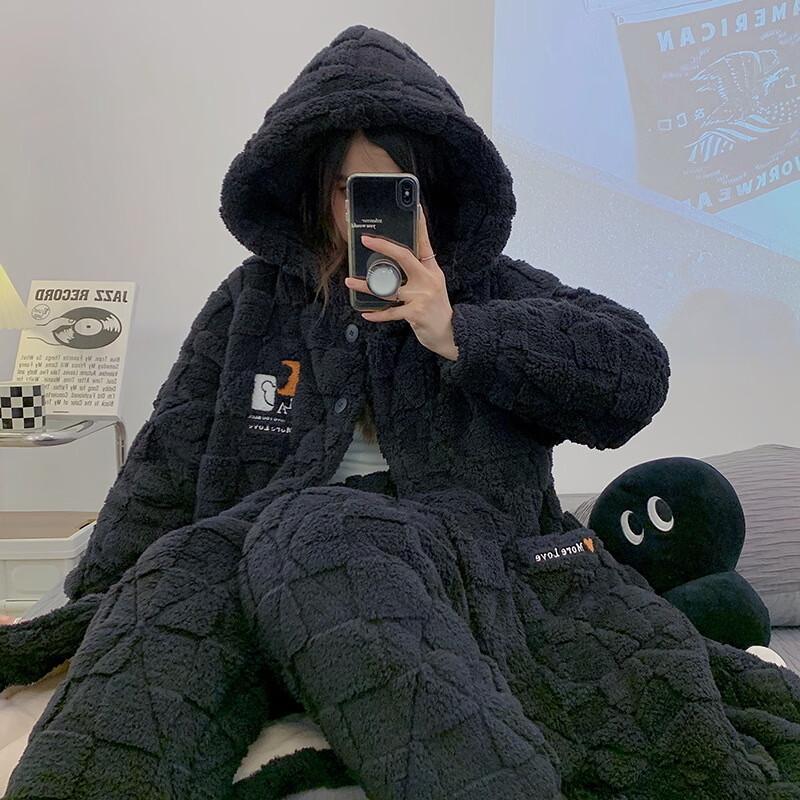 Женский милый теплый зимний комплект пижамы M