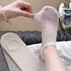 Summer Lightweight Patterned Butterfly Knot Mesh Boat Socks with Anti-slip and Invisible Cotton Lining, Shallow-cut Socks for Women