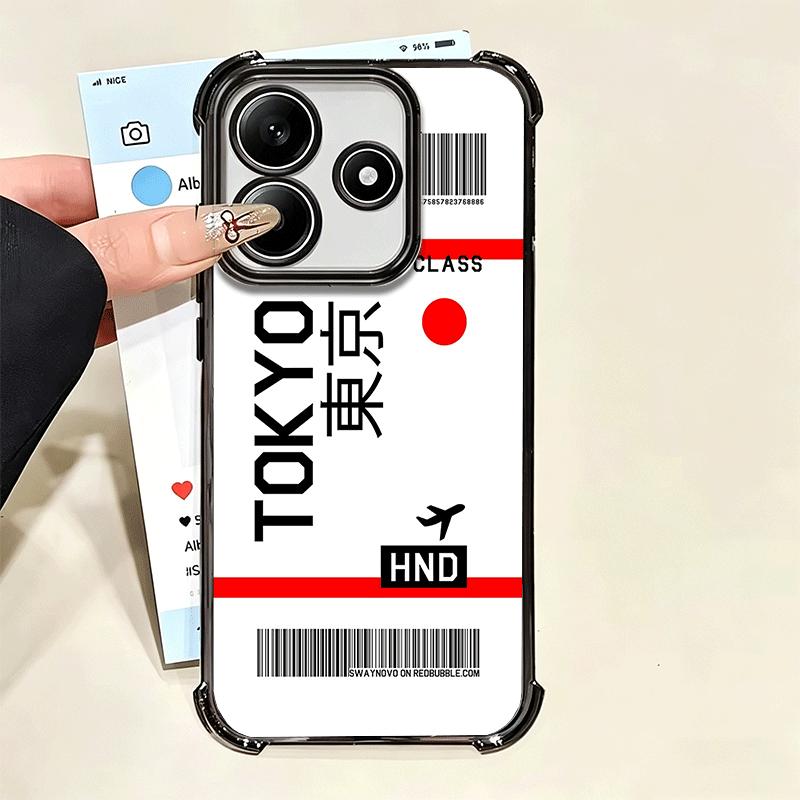 Travel Air Ticket Label Soft Phone Case For Xiaomi Poco X7 X8 Pro Max X6 X5 X3 F8 Ultra F7 M8 M7 M5S Redmi 15C 15A 15 14C 13C 12