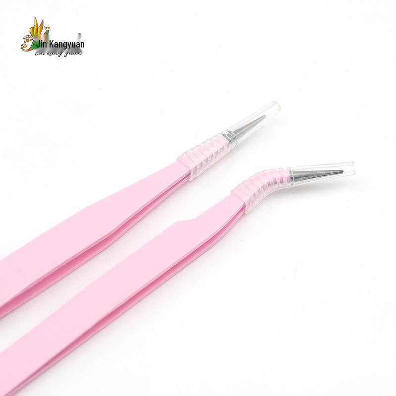 Nerezová ocel Zahnutá špička Pinzeta na prodlužování řas - Vysokohustotní Páv Motýl Kvetoucí Klip