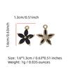 Pink Zirconia Flower Copper Charms, Golden Plated DIY Jewelry Pendants for Earring Necklace Craft