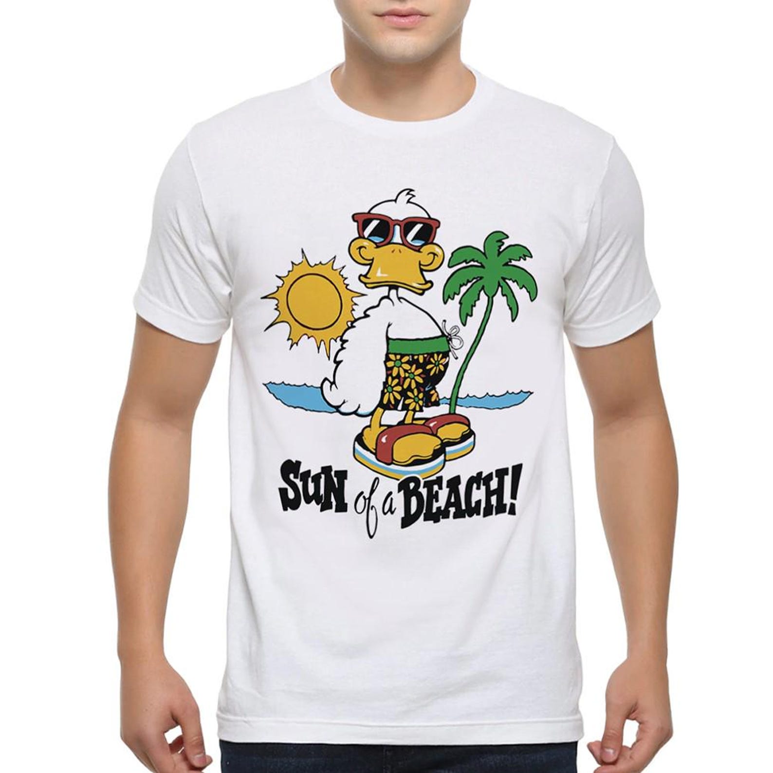 Sun of a Beach Funny Duck T-Shirt, Men s and Women s Sizes (SEA-514410) S