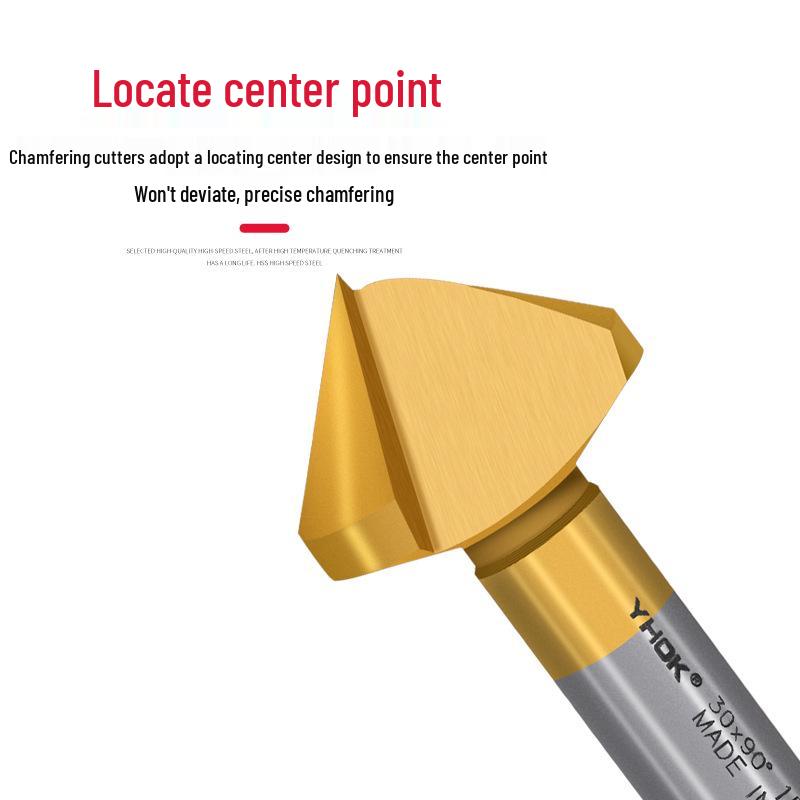 YHOK Coated Cobalt Straight Shank 90° Countersink Drill Bit for Hole Deburring