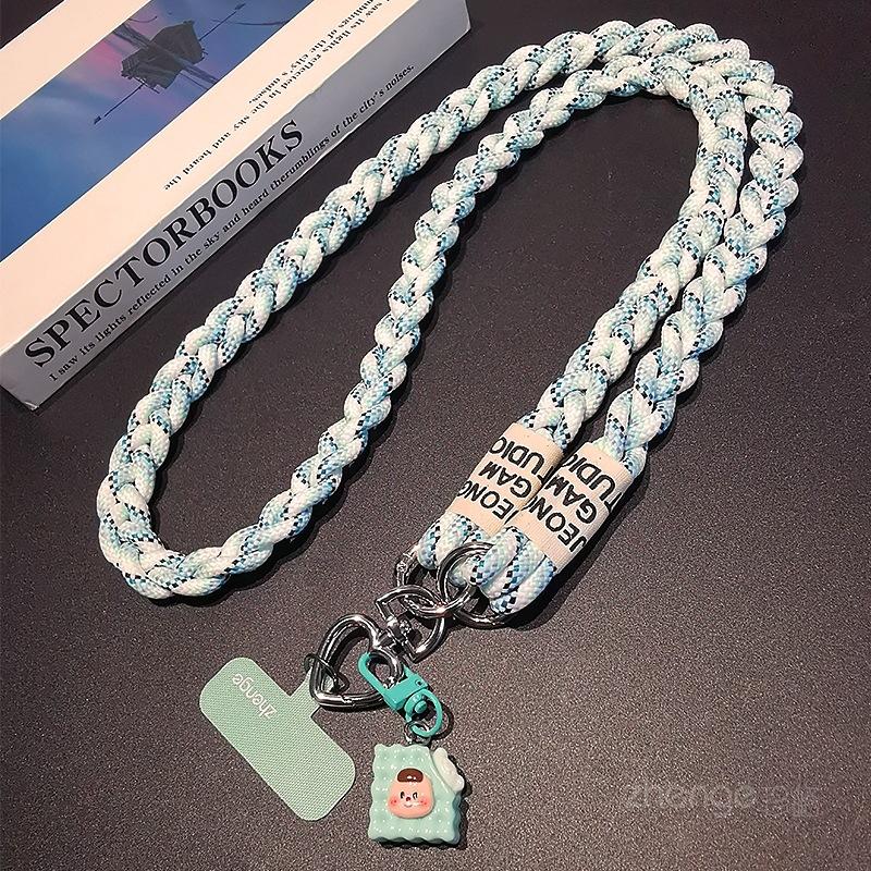 Mobile Phone Lanyard, Crossbody, Woven Rope, Ins, Outdoor Mobile Phone Strap, Ladies, Long, for Travel, Shopping