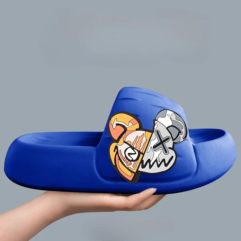 Fashion Thick Sole Men's Slippers Bathroom Beach Indoor Sandals 2024 Summer Women's Sandals Slippers Lightweight Beach Slippers for Men