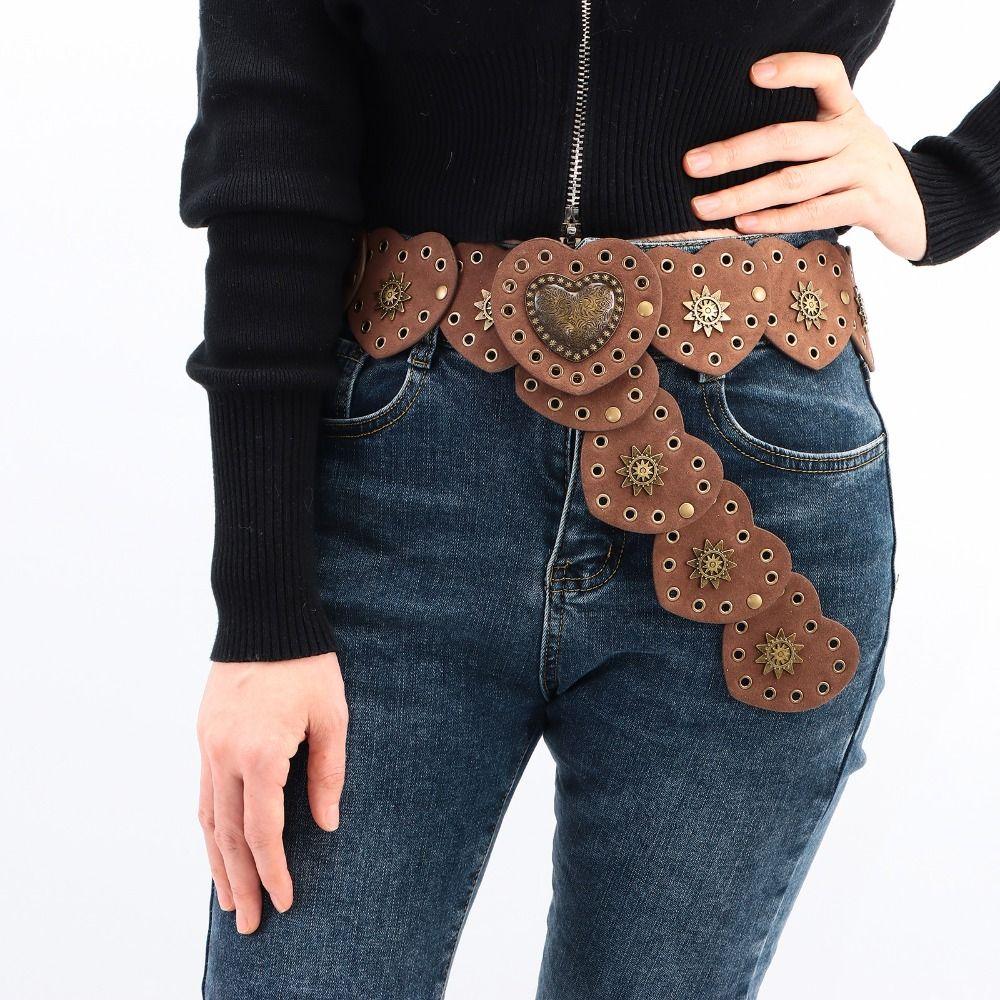 Exaggerated Cowboy Hollow Belt Y2K Wide Disc Belt Y2K Hollow Disc Belt Disc Belt  for Women