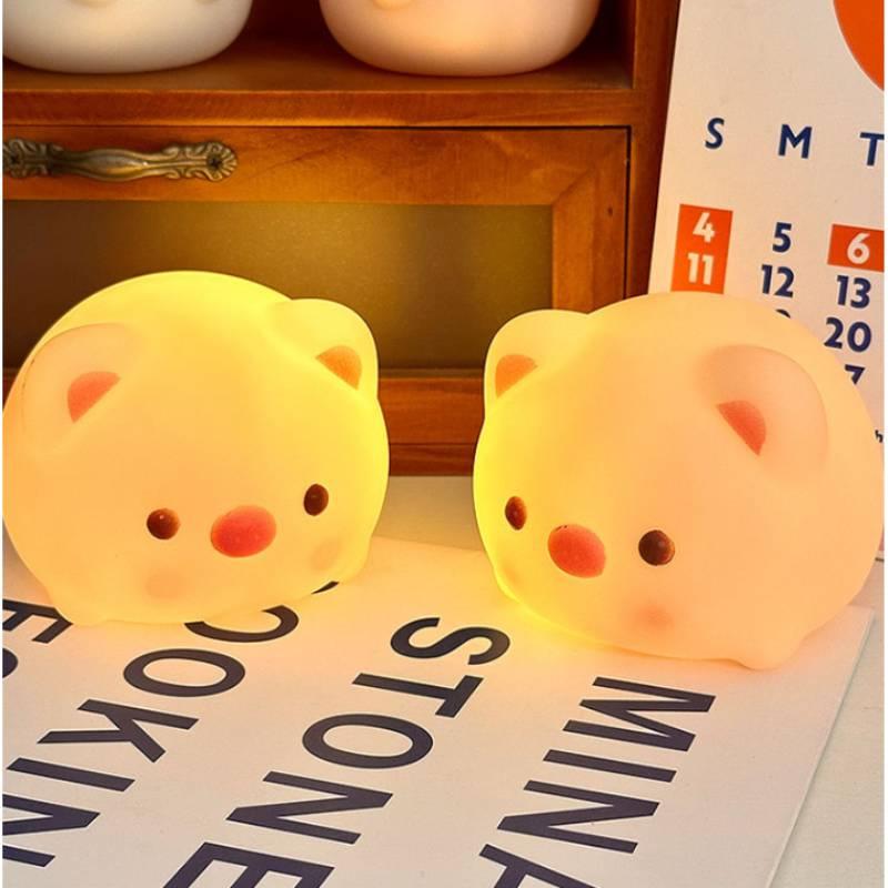 Light Night Piggy Dormitory Bedroom Bedside Lamp Decoration Ornaments Kid Gift