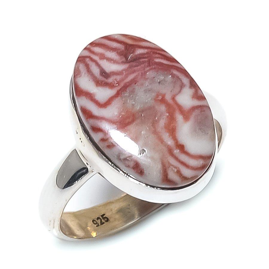 Natural Rosetta Jasper Gemstone Handmade 925 Solid Sterling Silver Ring S.8 L1l13
