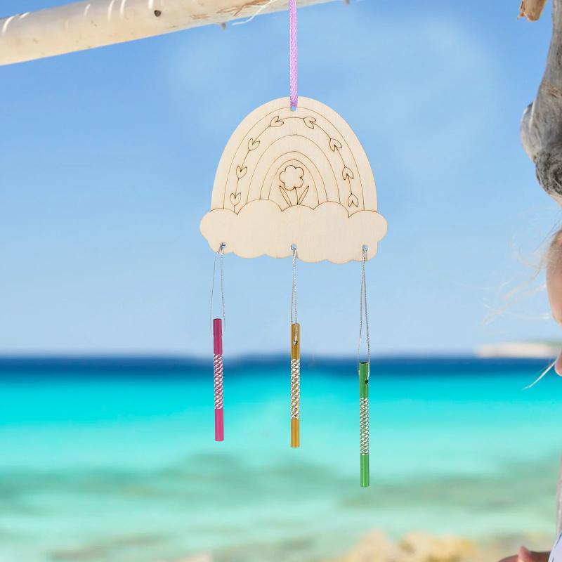 3D Butterfly Wind Chime Kit for Kids Make Your Own Butterfly Wind Chime Wooden Arts and Crafts for Kids DIY To Paint Butterfly