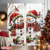 2pcs 2D Flat Printing Merry Christmas Popular Party Window Curtains Christmas Snowman4 100% Polyester Without Electricity Family