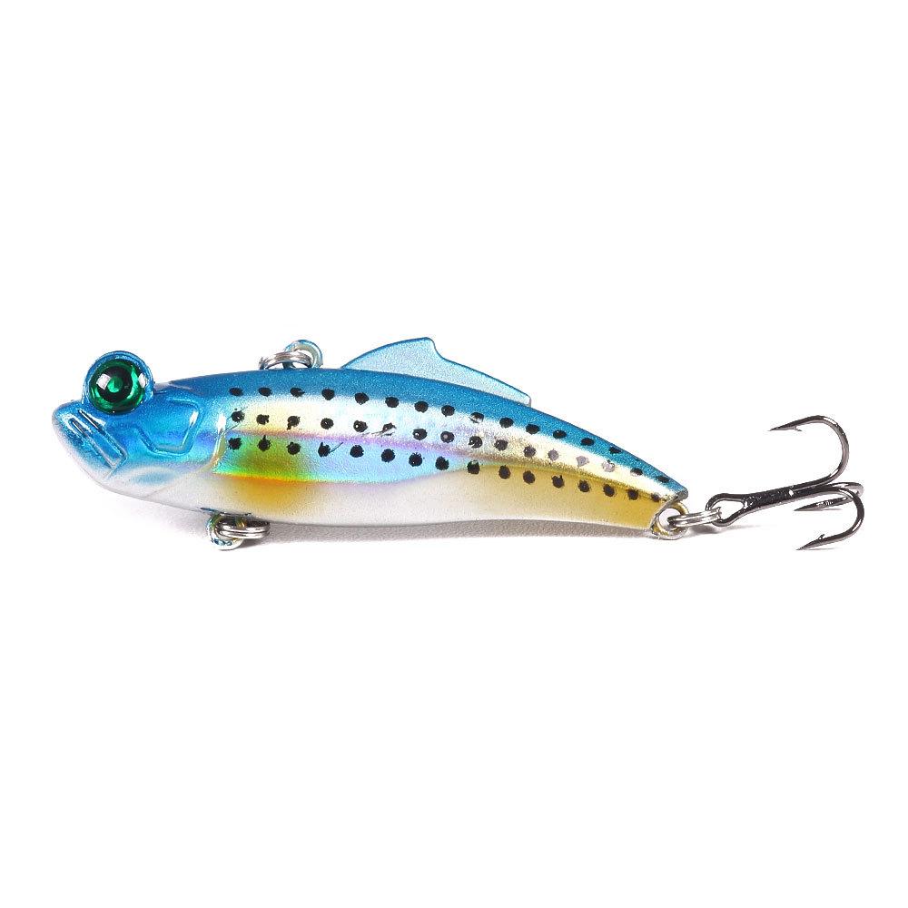 1Pcs 6.5cm/12.5g Fishing Lures Rattle Beads Sinking Chum Swimming VIB Fishing Tackle Fish Body Reflective Mutant Eye Lures VIP Baits