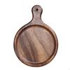 Wooden Serving Board with Handle Pizza Smooth Walnut Platter for Hosts,