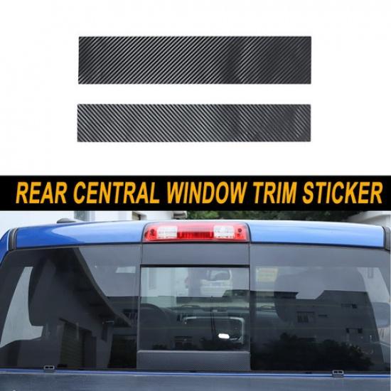 Carbon Rear Central Window Cover Trim Sticker Decals For Dodge Ram 11+Accessorie