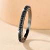 Anillos de Compromiso Redondos Pequeños de Circonita Negra Antigua para Mujer Anillo de Metal Negro Vintage Joyería de Boda Regalos del Día de San Valentín