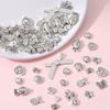 Antique Silver Alloy Heart, Flower & Butterfly Pendant for DIY Retro Jewelry Making