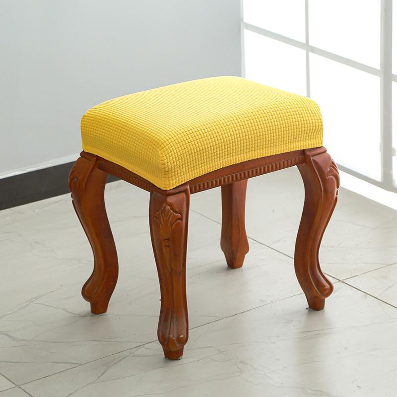 1Pc Footstool Removable Dressing Stool Cover Elastic Chair Cover Protector Polyurethane Elastic Fiber Stool Cover