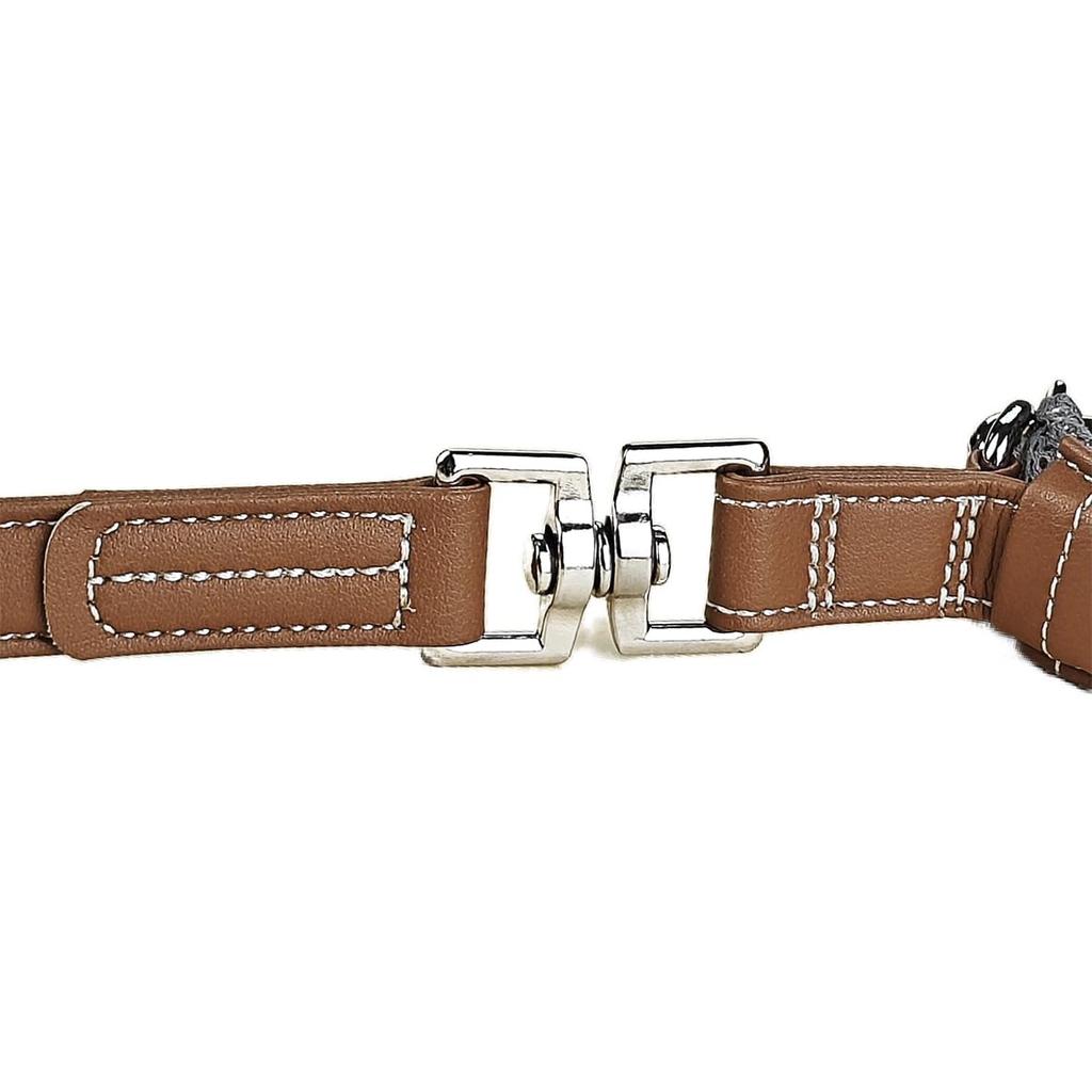 Beanspet Dog Double Double Snap Padded for and Large for and Escape Prevention Leash, Lock, Hook, Leather, 1.2m Length, Adjustable, Handle, Small,