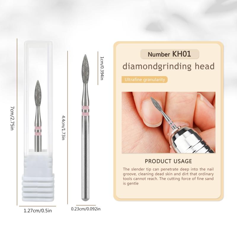 Diamond Nail Drill Bits Durable Material Multiple Uses For Home Diy Nail Art Cuticle Clean Gel Removing