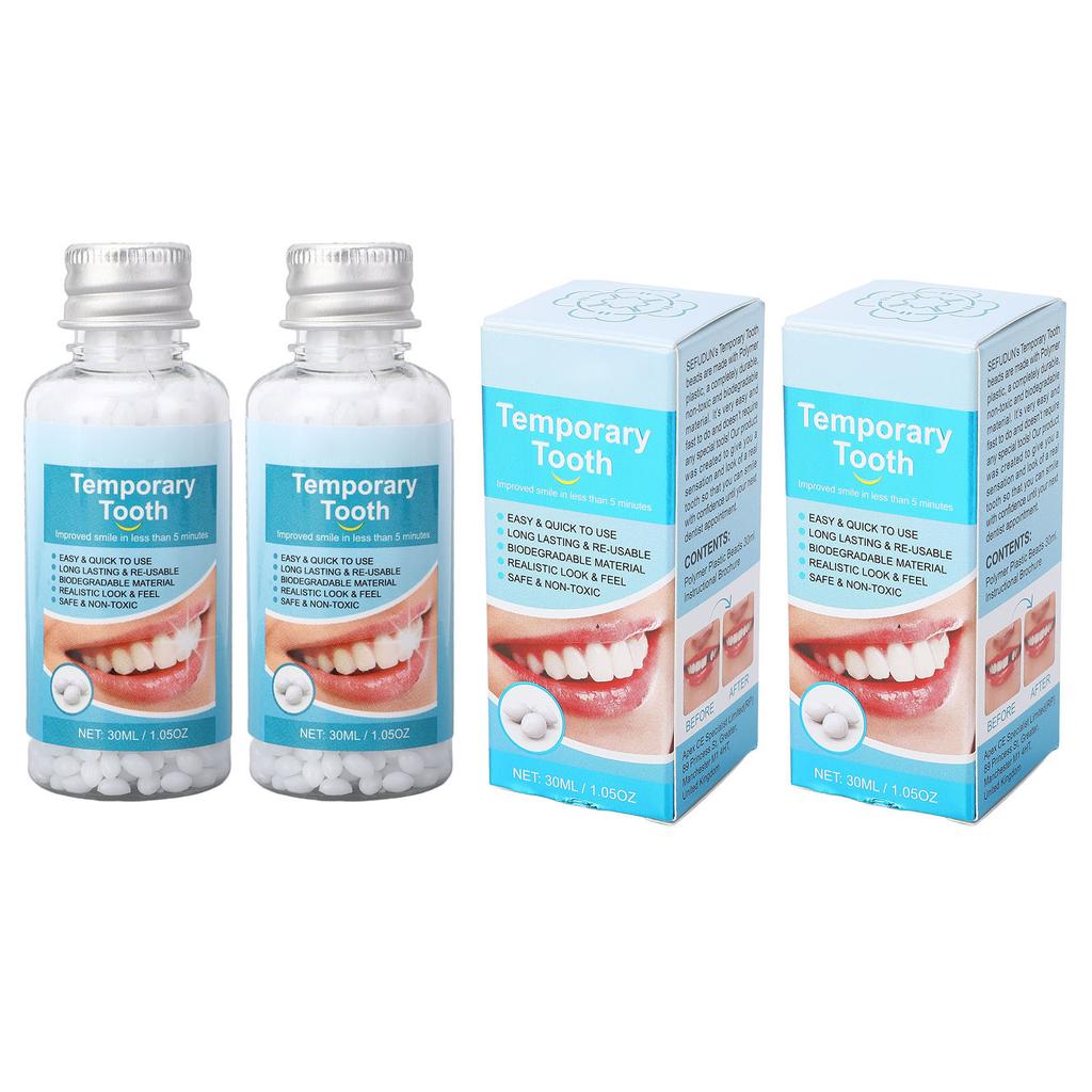 2 buc Adeziv pentru Repararea Dintelui Umplutură Dentară Temporară Modelabilă de Înlocuire pentru Fixarea Dintelui Lipsă