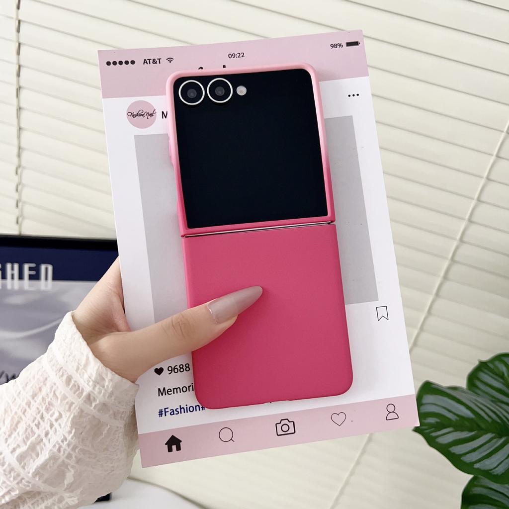 PC Skin Feel Gradient Color Phone Case for Samsung Galaxy Z Flip 7 6 5 4 3 ZFlip5 Flip6 Flip7 FE Large Window Protection Cover