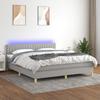 VidaXL Slat Bed Base with Mattress and LED, Upholstered Bed, Double Bed, Adult Bed for Interior Bedroom, 3133893