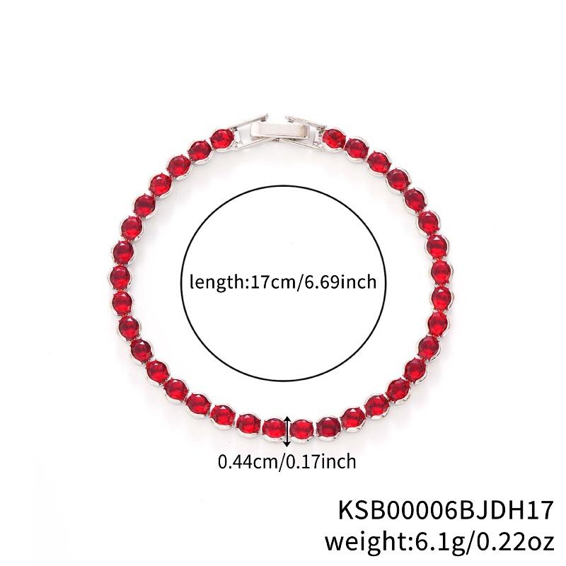 Mary Kashi Fashion Jewelry - Multi-sku Crystal Bracelet, Electroplated Aaa Cubic Zirconia Bracelet, Diamond-accented 4mm