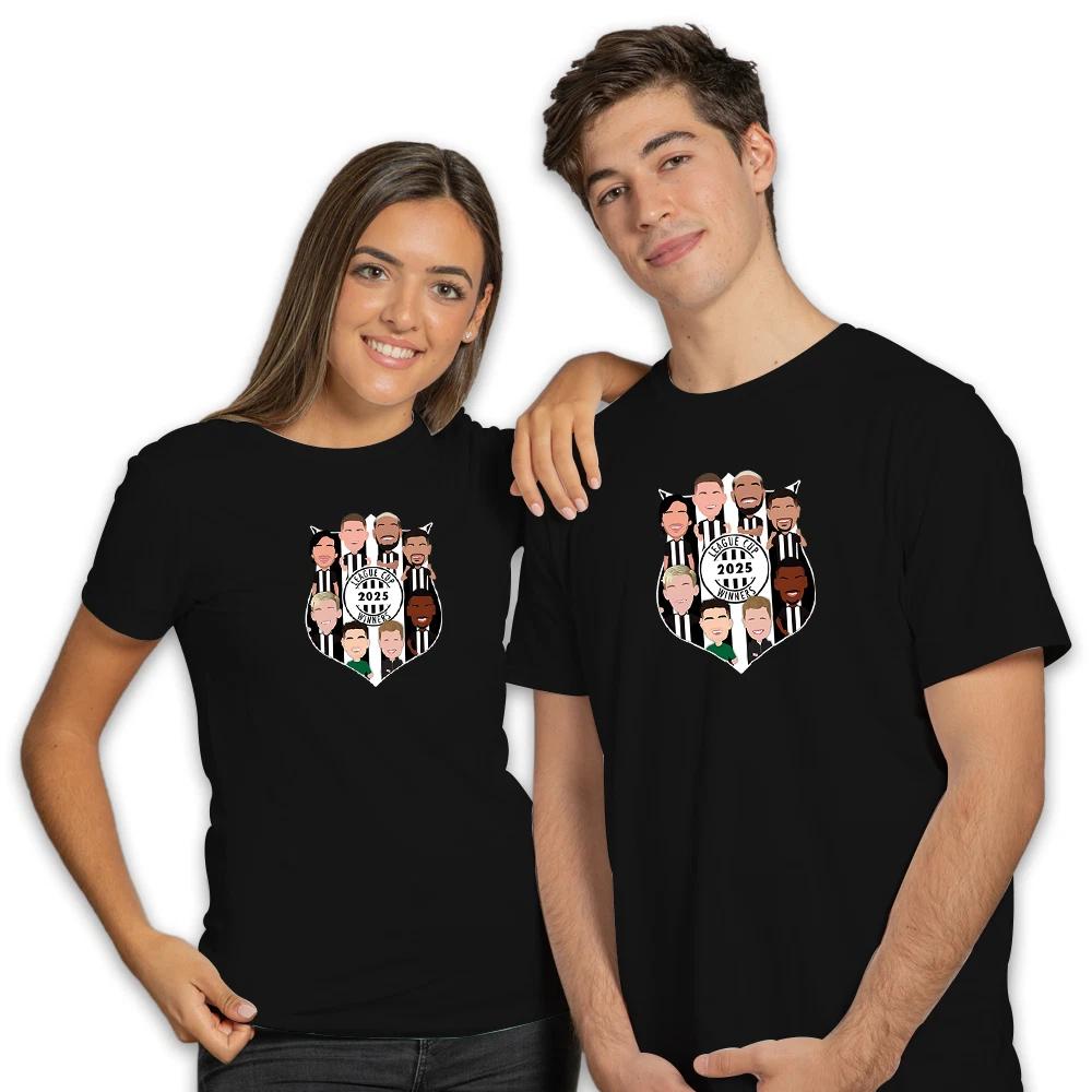 Newcastle Vector Heroes League Cup Winners 2025 Adult Black T-Shirt tee S-XXXL S