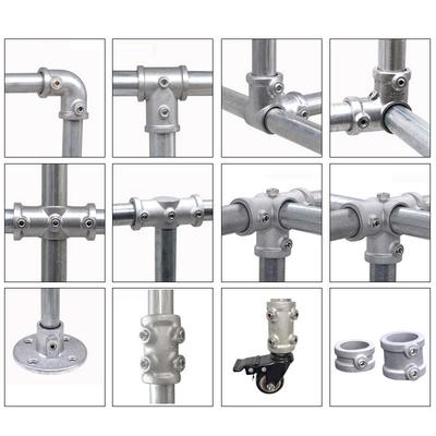 Silver 25MM Aluminum Alloy Connector Elbow Tee Base Flat Three-dimensional Fitting Connection Fastener Steel Tube Shelf Parts