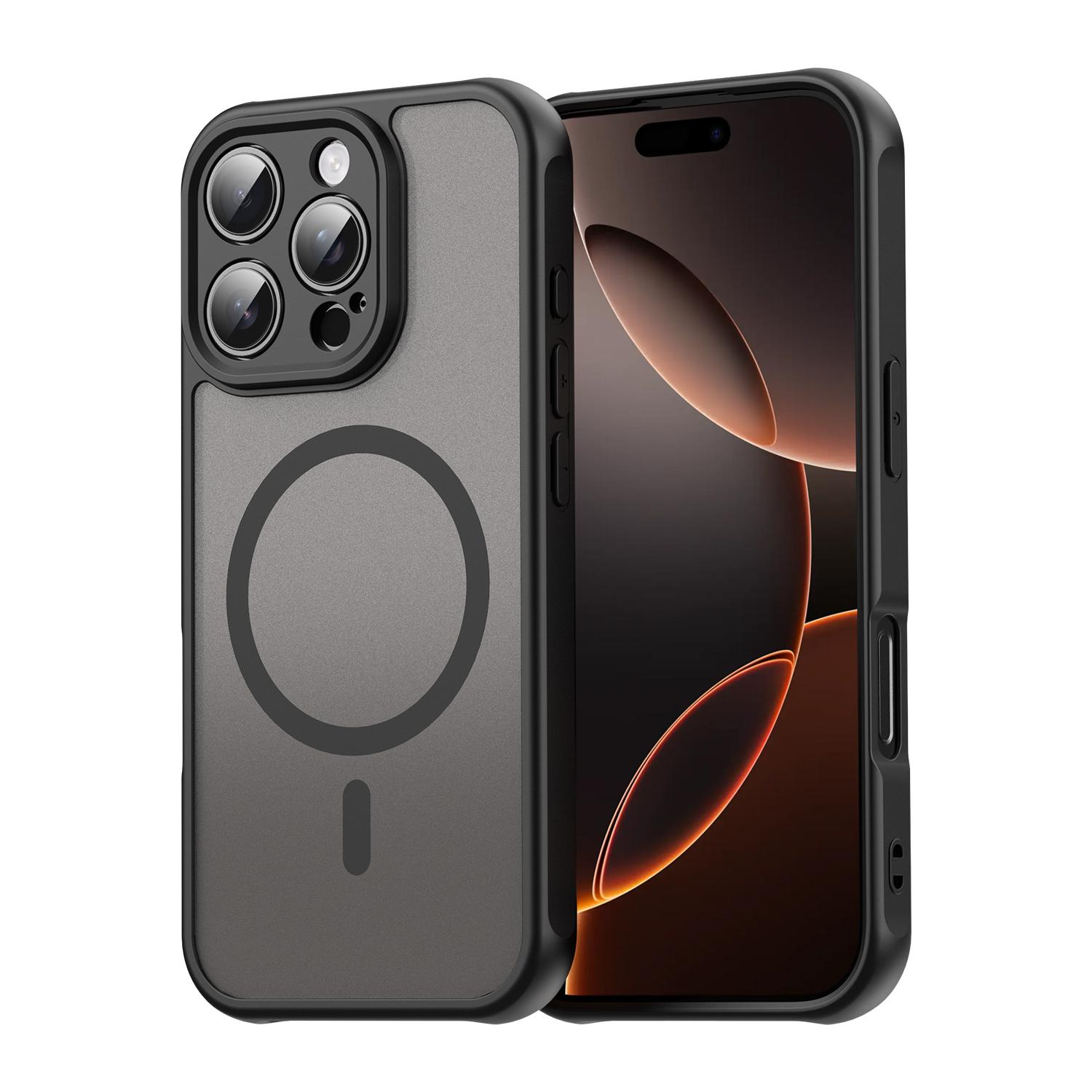 Iphone 16 Pro Phone Case,Magnetic Shockproof Phone Case,Bumper Hybrid Cover for Iphone 16 Pro чёрный