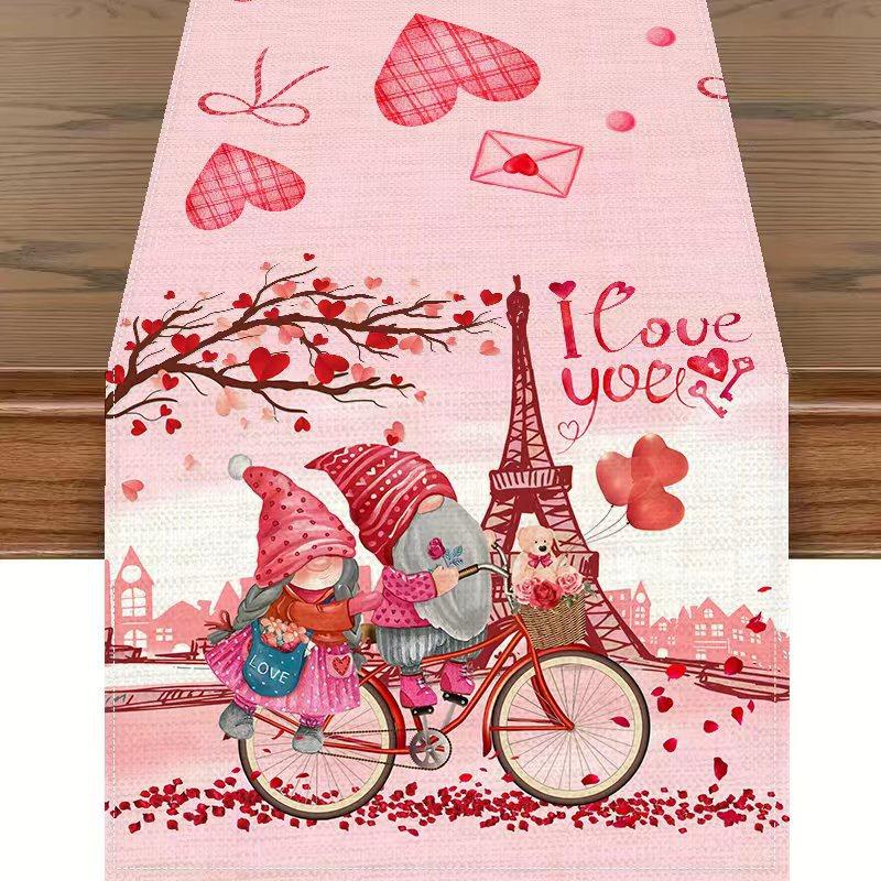 Desktop Ornaments Love Table Flag Tablecloth 33*183cm Table Runner For Festive Atmosphere Event Decoration Valentine's Day Party
