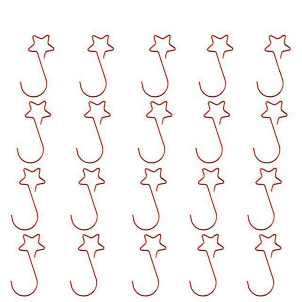 20Pcs/Pack Metal Xmas Tree Hanging Pendant Pentagram Shaped Xmas Wreath Hanger  New Year