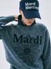 [mardimercredi] Tweed Mardi Flower Knit Pullover - Blue Navy