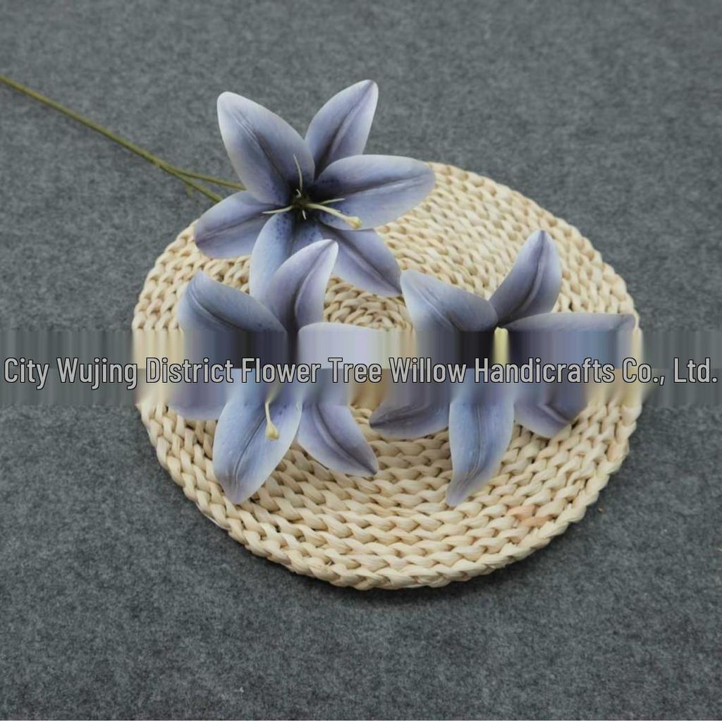 Triple-Head Silk Lily Bouquet for Wedding and Home Décor