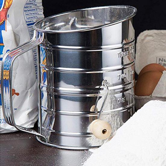 Flour Sieve Cup Polished Rust-proof Stainless Steel Versatile Flour Sieve Sifter for Daily Use