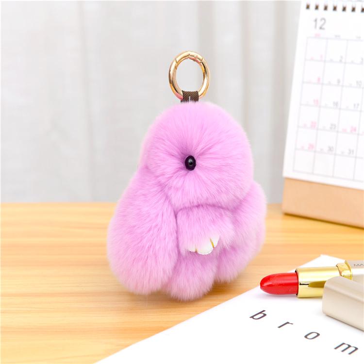 10CM Mini Fluffy Real Fur Pompon Bunny Women Girls Cute Plush Rabbit On Bag Jewelry Wedding Party Toy Kid Gift Bag Charm