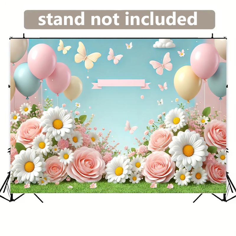 1PC, pink yellow balloon and sunflower background, no electricity required, home, office, outdoor, party decoration