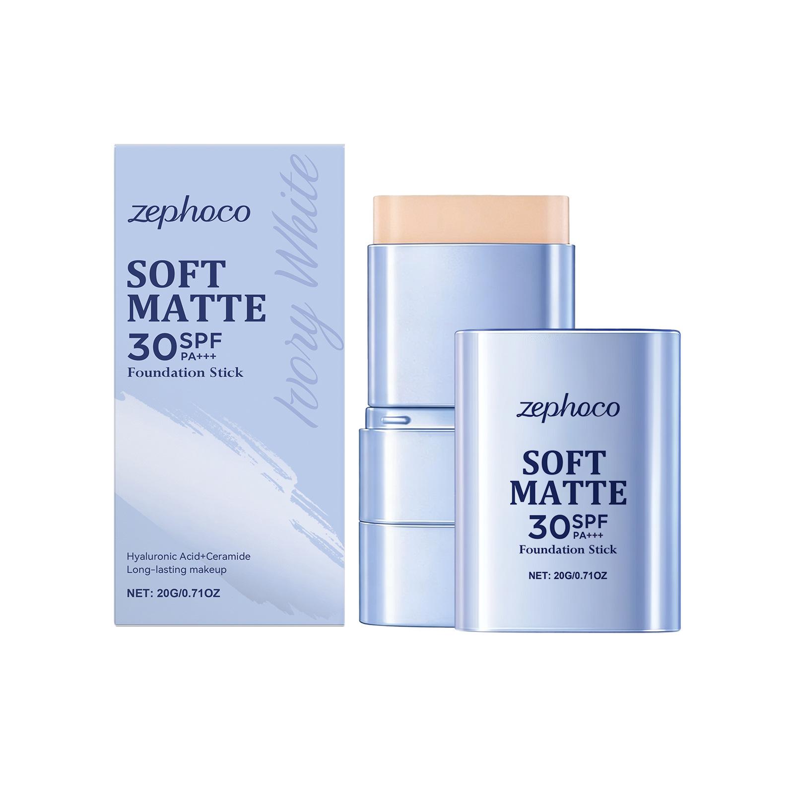 Zephoco 2-in-1 Soft Mist Foundation Stick: Lightweight, Silky Texture for a Flawless Natural Finish 20g (Export Only)