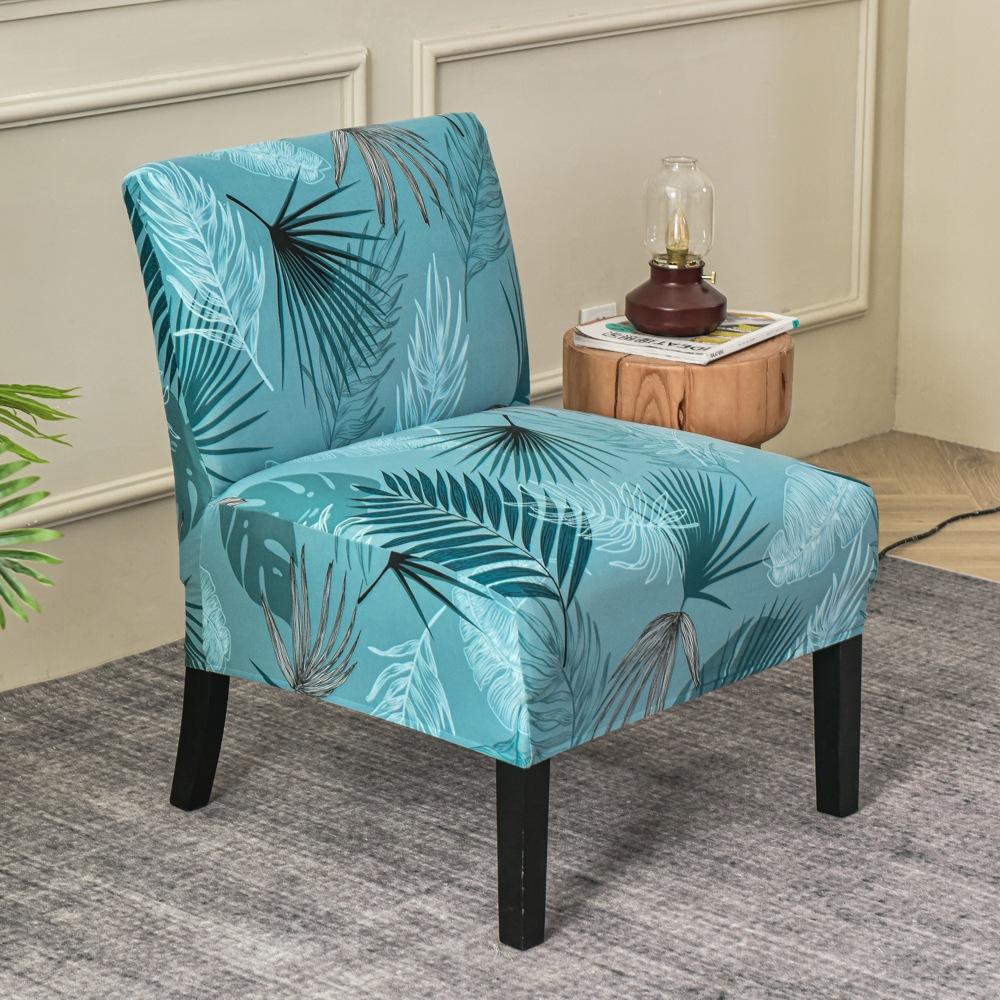 

Stretch Spandex Armless Accent Chair Slipcover,Printed Chair Covers Furniture Protector for Dining Living Room Office Reception